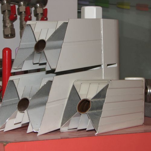 恒盛娱乐8080铜铝复合恒盛注册,切面,优质的纯铜内腔,铝制翘片超大散热面.